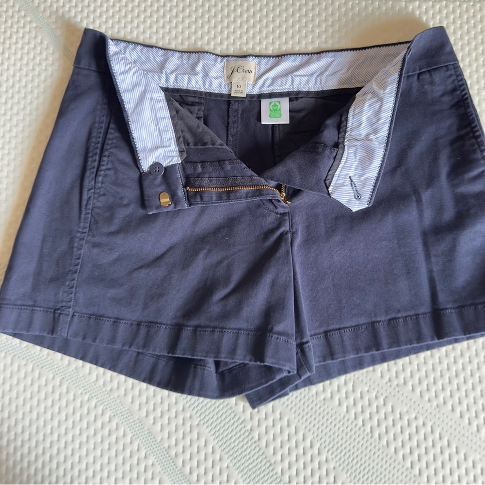 👉 J Crew Women's Navy Blue 3" Chino Shorts Summer Casual Cotton Size 10